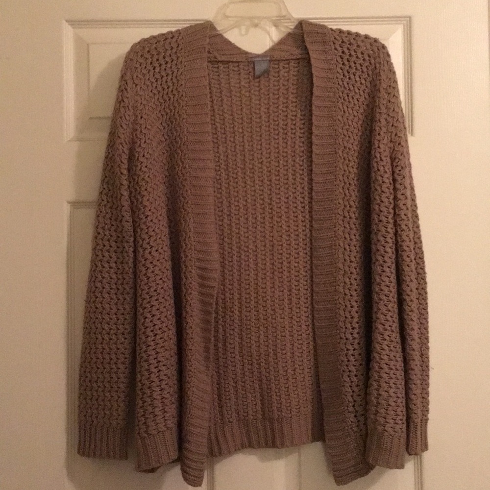 Tan cozy knit cardigan